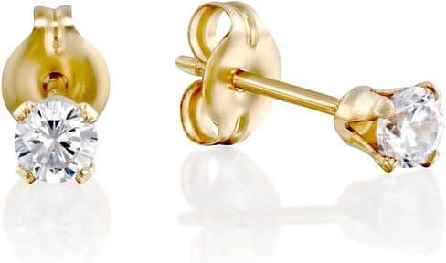 Gold Filled Zircon Diamond Stud Earrings - Small CZ Post Earrings For Women - Size 4mm in Kuwait