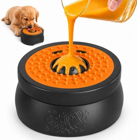 Slow Feeder Dog Lick Bowl with Rolling Ball for Puppy & Small Dogs in Saudi Arabia