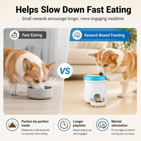 Interactive Dog Treat Dispenser Toy with Remote Button, Dog Puzzle Feeder & Slow Feeder for Bored Dogs, Mental Stimulation Reward Training Toy with 8 DIY Stickers in Saudi Arabia