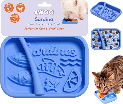 Sardina - Silicone Lick Mat + Slow Feeder for Cats & Small Dogs (Cobalt) in Kuwait