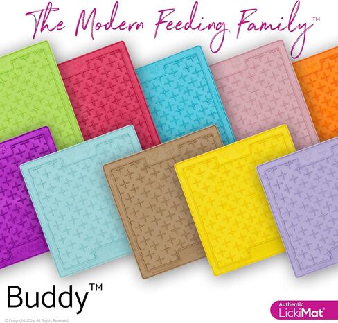 LickiMat Classic Buddy Slow Feeder for Dogs Lick Mat Boredom Anxiety Reducer Perfect for Food Treats Yogurt Liquid Food Peanut Butter Fun Alternative to a Slow Feed Dog Bowl, Green in Saudi Arabia