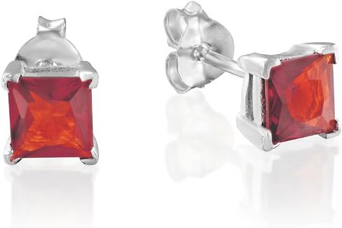 Tooliks- Sterling Silver 925 Brown Zircon Stud Earrings - Delicate Basic Stone Post Earrings - Size 5mm in Kuwait