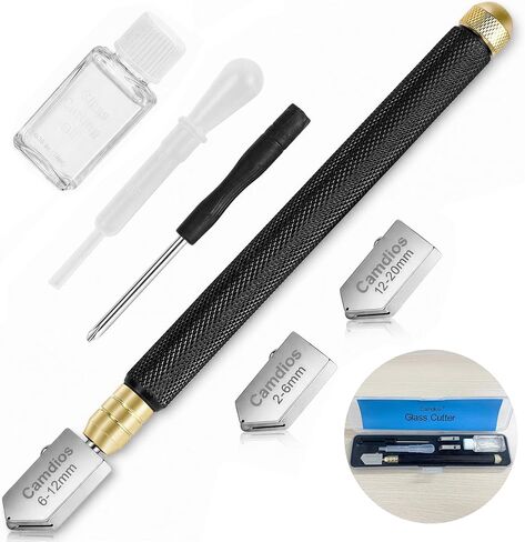 Glass Cutter 2mm-20mm, Upgrade Glass Cutter Tool, Pencil Style Oil Feed Carbide Tip for Glass Cutting/Tiles/Mirror/Mosaic. in Saudi Arabia