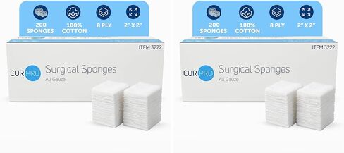 Dynarex Non-Sterile Gauze Sponge, 2x2 Inch, 200 Count in Kuwait
