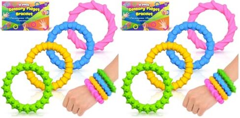 Sensory Fidget Toys for Kids Toddlers Autism 4 Pack Silicone Chew Bracelets in Kuwait