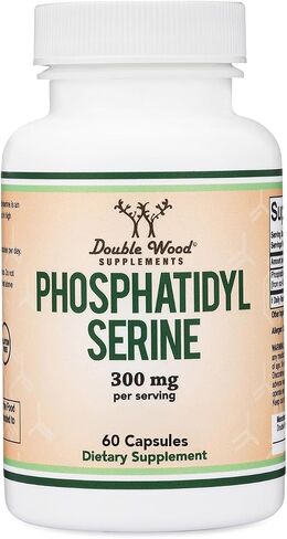 PhosphatidylSerine Supplement 300mg Per Serving, Manufactured in The USA, 120 Capsules (Phosphatidyl Serine Complex) Brain Booster Focus Supplement for Adults (Cortisol Manager) by Double Wood in Saudi Arabia