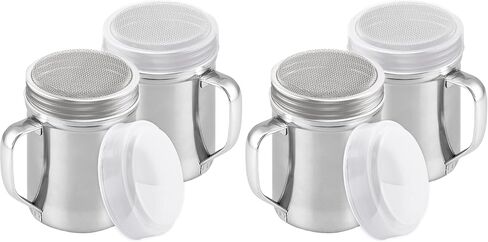 CUSINIUM Powdered Sugar Shaker Duster - With Handle - Cinnamon Shaker For Coffee Bar - Fine Mesh Dredge - 6 ounce, pack of 2 | Style: Fine in Kuwait
