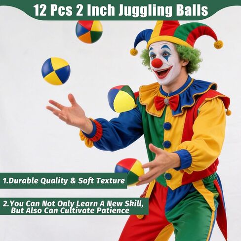 ddseexhe12 Pcs 2" Juggling Balls for Beginners,Four Sided Leather Matching in Saudi Arabia