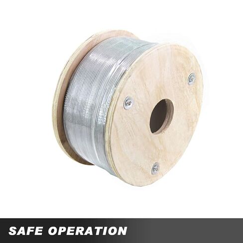 HONYTA 500FT 316 Stainless Steel Wire Rope, Stainless Steel Decking Railing 3/16 inch with 1 x 19 Strands Construction, 4270lbs Breaking Strength Wire Rope Marine Grade for Rail, Deck, Clothesline and DIY Balustrade in Kuwait
