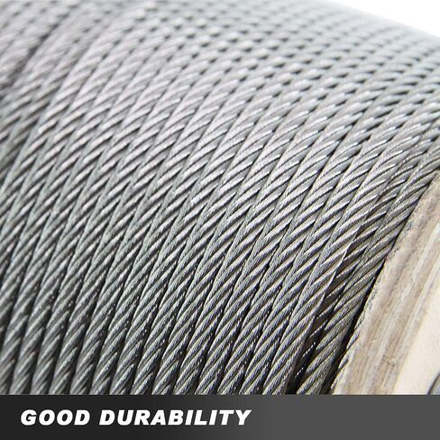 HONYTA 500FT 316 Stainless Steel Wire Rope, Stainless Steel Decking Railing 3/16 inch with 1 x 19 Strands Construction, 4270lbs Breaking Strength Wire Rope Marine Grade for Rail, Deck, Clothesline and DIY Balustrade in Kuwait