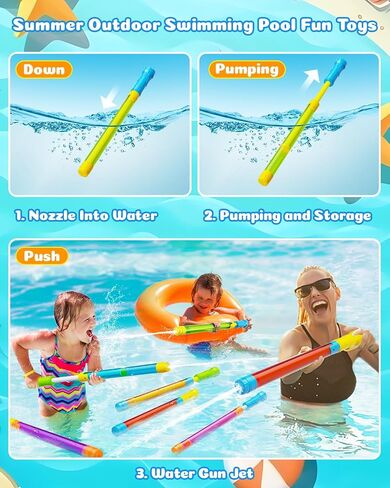 Water Gun Squirt Toys for Kids Adults- 4 Pack Water Blaster 40ft Squirt Gun for Age 3-4-5-8-12 Girls Boys, Fun Water Squirter Toy for Swimming Pool Beach Summer Outside Party Yards Games Outdoor in Kuwait