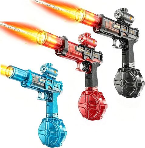 Electric Water Gun for Kids, Automatic Rechargeable. 3 Pack（Blue+Black+Red） in Saudi Arabia