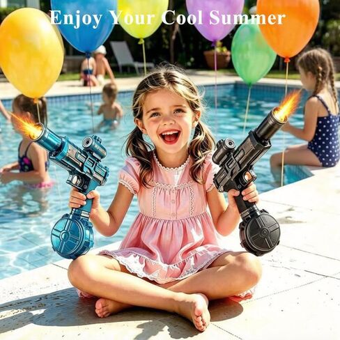 Electric Water Gun for Kids, Automatic Rechargeable. 3 Pack（Blue+Black+Red） in Saudi Arabia