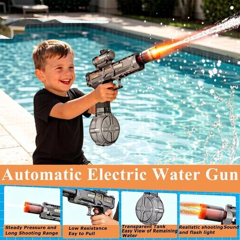 Electric Water Gun for Kids, Automatic Rechargeable. 3 Pack（Blue+Black+Red） in Saudi Arabia