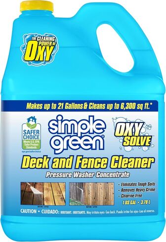Simple Green Oxy Solve Deck and Fence Pressure Washer Cleaner, Colorless to Pale Straw, Unscented, 128 Fl Oz (Packaging May Vary) in Kuwait