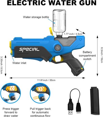Pakoo Electric Water Gun for Adults Kids, 32FT Long Range & LED Lights in Saudi Arabia