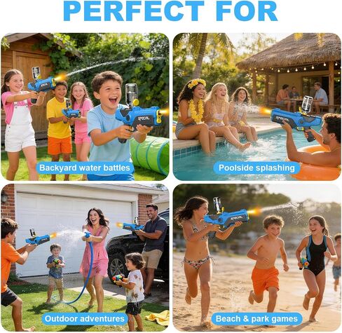 Pakoo Electric Water Gun for Adults Kids, 32FT Long Range & LED Lights in Saudi Arabia