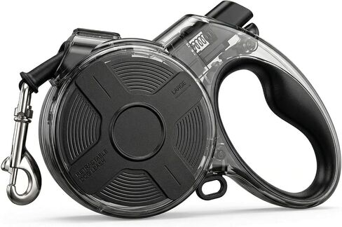 16 ft Retractable Dog Leash, Transparent Design, Up to 110 lbs in Kuwait