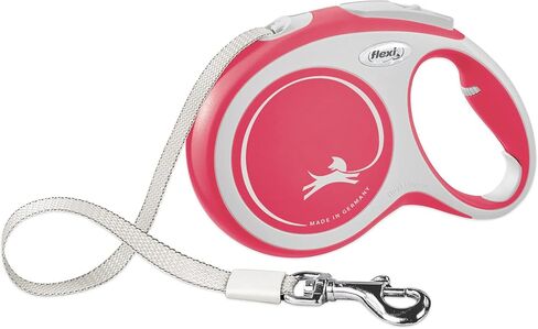 FLEXI New Comfort Tape Retractable Dog Leashes for Large Dogs Upto 110 lbs. – 26 ft., Red/Pastel | Tangle Free Pet Walking Leash with One-Handed Brake, Pause, Lock|German Quality Product in Saudi Arabia
