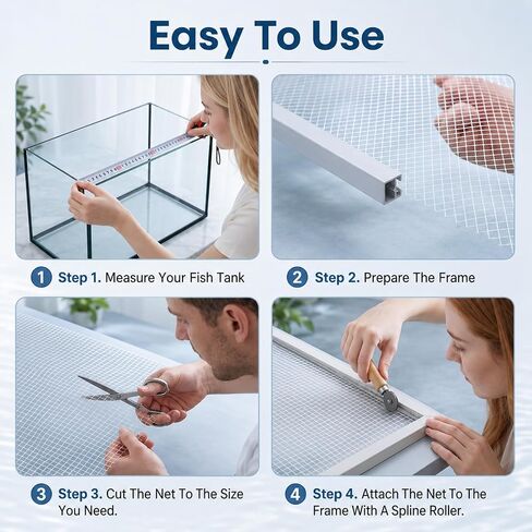 Fish Tank Mesh,3.9 X 4.9 Feet Clear Aquarium Mesh Netting Material in Kuwait