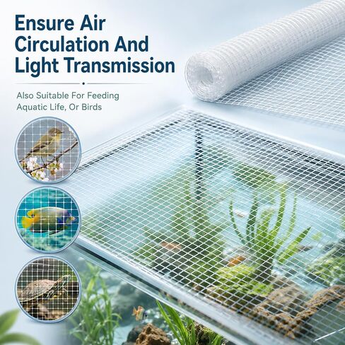 Fish Tank Mesh,3.9 X 4.9 Feet Clear Aquarium Mesh Netting Material in Kuwait