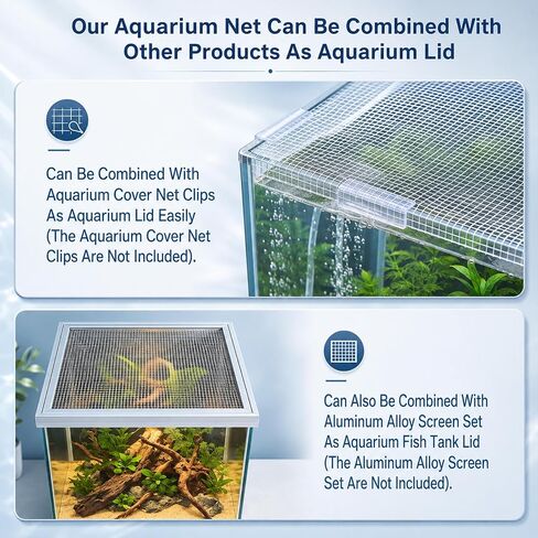 Fish Tank Mesh,3.9 X 4.9 Feet Clear Aquarium Mesh Netting Material in Kuwait