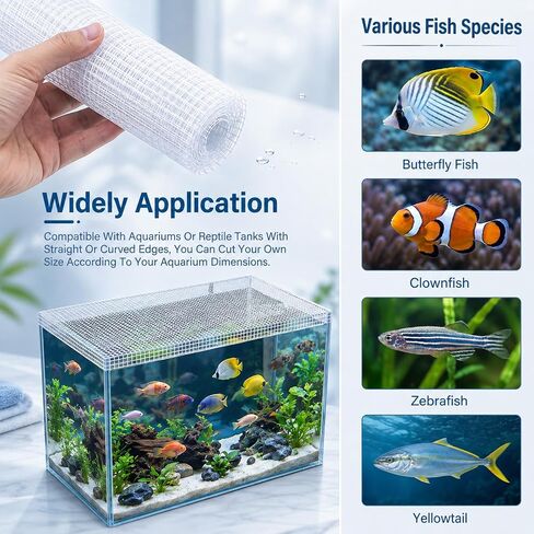 Fish Tank Mesh,3.9 X 4.9 Feet Clear Aquarium Mesh Netting Material in Kuwait