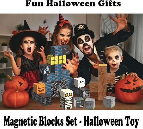 Halloween Themed Magnetic Blocks Skeleton Toy Spooky Town Building Toys in Kuwait