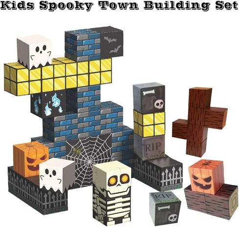 Halloween Themed Magnetic Blocks Skeleton Toy Spooky Town Building Toys in Kuwait