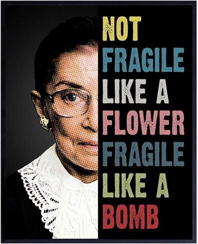 Ruth Bader Ginsburg Wall Art Prints - Gift for Women, Men, Lawyer, Attorney - Notorious RBG 8x10 Art Wall Decor, Room Decoration Poster Print for Home, Office, Apartment - Supreme Court Judge in Kuwait