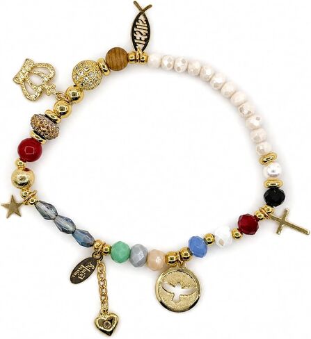 SIFRIMANIA The Most Beautiful Story of Jesus Christ Life Adjustable Charms Beads Bracelet Holiday Gift for Women (Adjustable Cord) in Kuwait