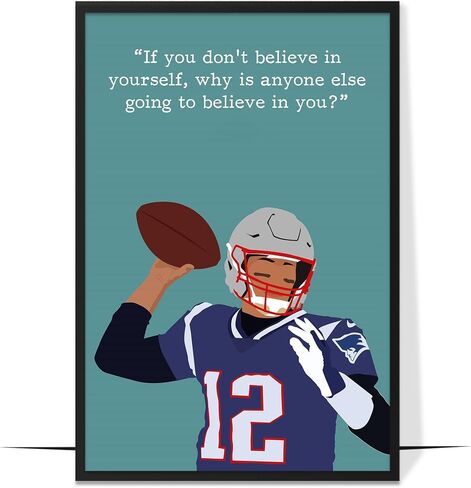 LOLUIS Gifts for Men, Rugby Superstars Motivational Quotes Artwork Decor Unique Sports Present Idea for Birthday Christmas Teen Boys Room (Unframed 16"x20", American Football Superstars) in Saudi Arabia