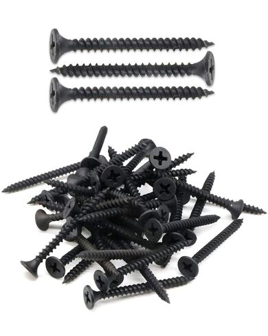 IMScrews 100pcs #6 x 1-3/4" Flat Head Phillips Drywall Screws Fine Thread Sharp Point Wood Screw, Carbon Steel 1022A, Black Phosphate in Kuwait