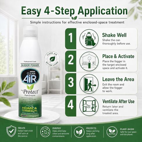 Protect™ Home & Commercial Mold-Treatment Plant-Based Mold-Odor Remover Fogger Treatment - eco-friendly solution for a safer and healthier living and working space (8 oz.) in Kuwait