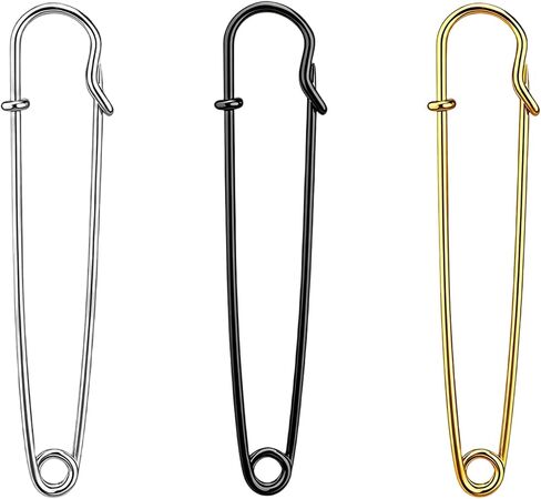 20 Pack 4 Inch Heavy Duty Gold Steel Large Safety Pins in Kuwait
