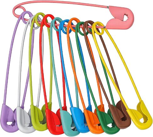 38mm Safety Pins, 120Pcs Multicolored Metal Safety Pins Bulk, Rust-Resistant Clothing Tag Pins with PP Box, Versatile for Sewing, Crafting, Quilting, DIY Projects & Fashion Accessories in Saudi Arabia