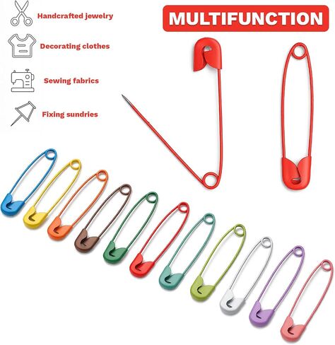 38mm Safety Pins, 120Pcs Multicolored Metal Safety Pins Bulk, Rust-Resistant Clothing Tag Pins with PP Box, Versatile for Sewing, Crafting, Quilting, DIY Projects & Fashion Accessories in Saudi Arabia