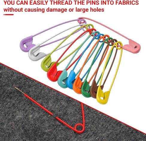 38mm Safety Pins, 120Pcs Multicolored Metal Safety Pins Bulk, Rust-Resistant Clothing Tag Pins with PP Box, Versatile for Sewing, Crafting, Quilting, DIY Projects & Fashion Accessories in Saudi Arabia
