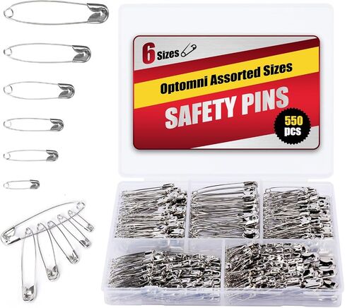 Optomni Gold Safety Pins 300 Pack, Assorted Sizes for Clothes in Kuwait