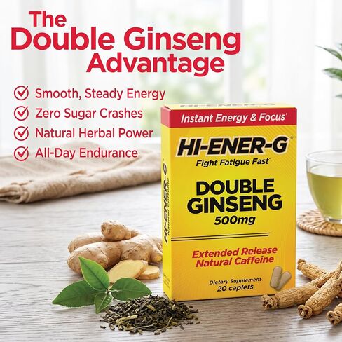Hi-EnerG Triple Ginseng Energy Supplement, 500 mg, 20 servings in Kuwait