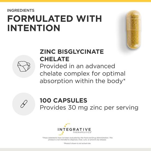 Integrative Therapeutics - Zinc Chelate Zinc Supplement, Immune Support*, High Absorption, 100 Capsules in Kuwait