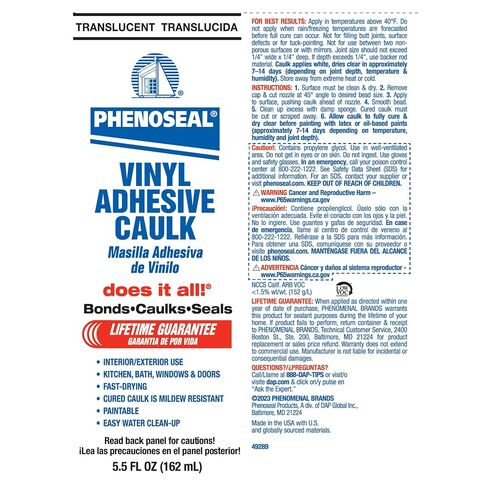 Dap 01101 شبه شفاف فينيل لاصق Caulk 156.8 مل in Kuwait