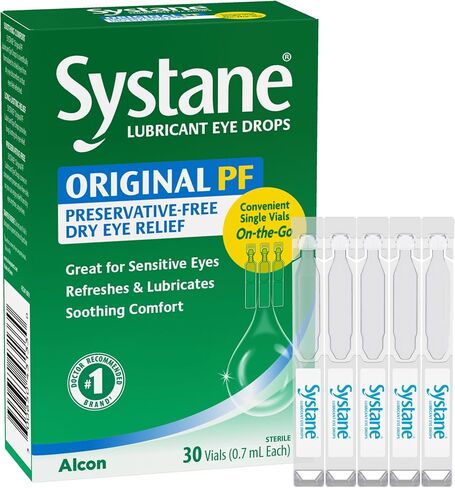 Systane Long Lasting Lubricant Eye Drops Vials Eye Drops, 30 Count (Pack of 1) in Kuwait
