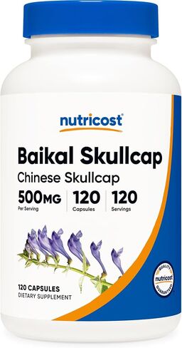 Nutricost Baikal Skullcap 500mg، 120 كبسولة نباتية - غير معدلة وراثيًا، خالية من الغلوتين in Kuwait