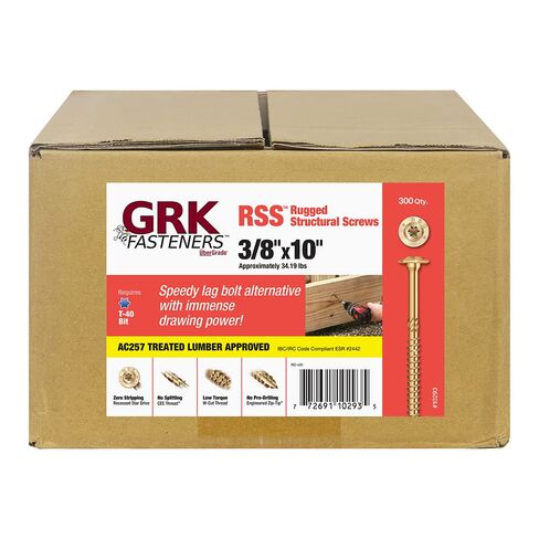 GRK, 10, Gold, 772691121332 Fasteners 12133 RSS #10 x 2-1/2" Screws 50CT, Count, 50 in Kuwait