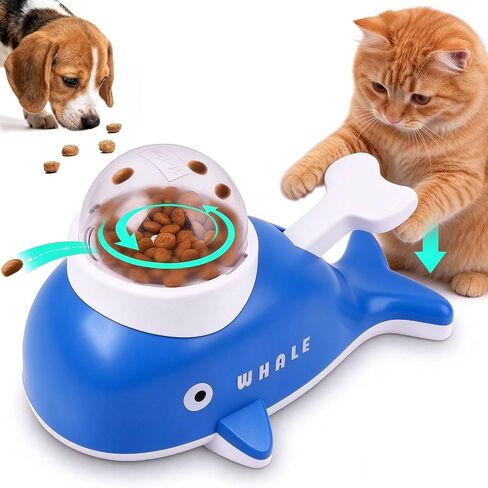 PAWISE Interactive Whale Dog Puzzle Toy & Cat Slow Feeder Food Dispenser in Kuwait