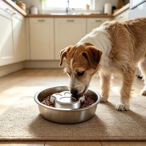 Stainless Steel Slow Feeder Dog Bowls,Slow Food Bowl for Dog & Cat - 1 Cups Capacity,Paw-Shaped Design Pet Food Holder,Metal Non-Slip Lick Plate,Puzzle Maze Dish for Small Sized Breeds - 2 Pack in Saudi Arabia