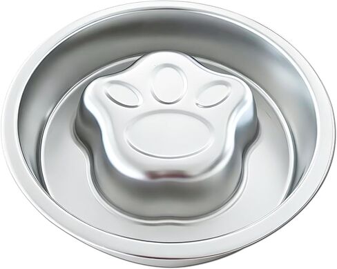 Stainless Steel Slow Feeder Dog Bowls,Slow Food Bowl for Dog & Cat - 1 Cups Capacity,Paw-Shaped Design Pet Food Holder,Metal Non-Slip Lick Plate,Puzzle Maze Dish for Small Sized Breeds - 2 Pack in Saudi Arabia