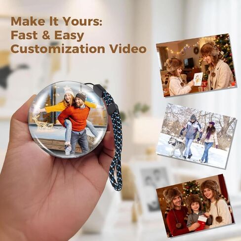 Memory Sphere Lamp, 2.76 Inch 3D Crystal Ball Video Player with 4GB Memory for Uploadable Videos Photos Music, Unique Birthday Friends Couples in Kuwait