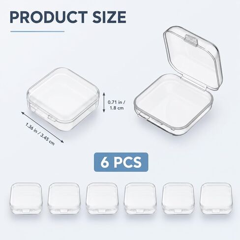 6 PCS Plastic Clear Ear Plug Case, 1.8cm Mini Thicken Earplug Holder Case in Kuwait